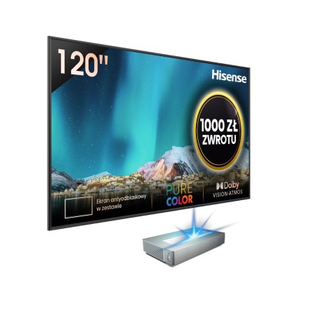 Hisense 120L5HA z ekranem 120" - CASHBACK 1000 ZŁ - Dostawa i montaż gratis