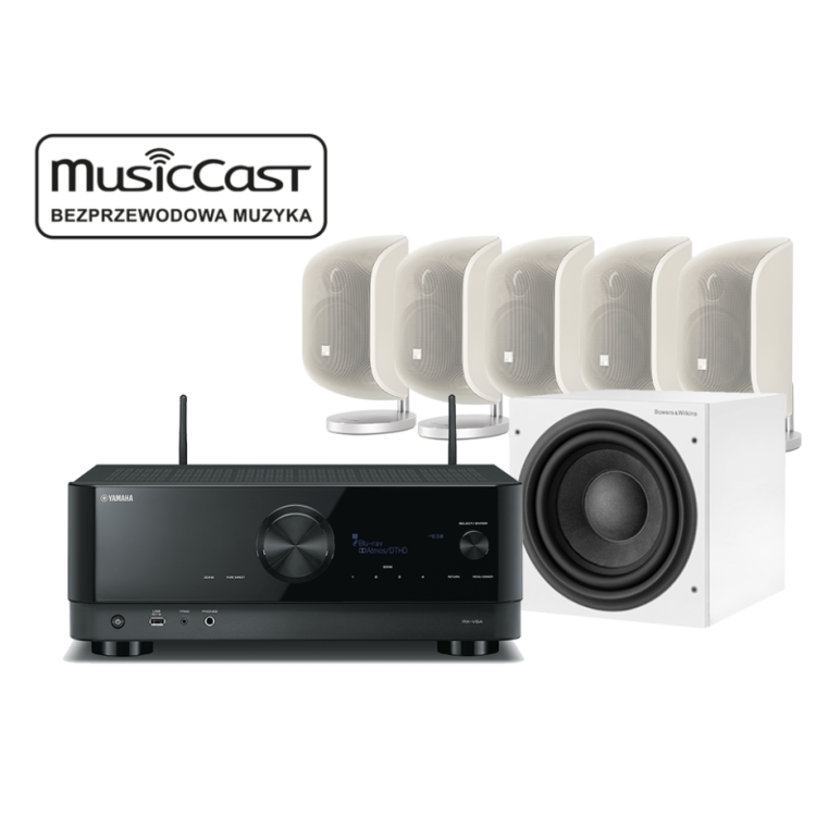 Yamaha RX-V6A + Bowers & Wilkins 5 x M-1 + ASW 610 Białe