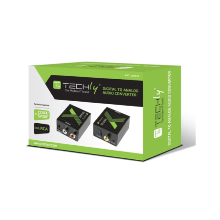 Techly Przetwornik DAC Digital SPDIF/Coaxial do Analog RCA L/R