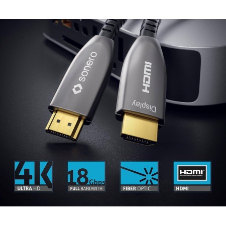 Przewód HDMI Sonero X-AOC Światłowodowy High Speed HDMI 4K 18Gbps 15m OUTLET