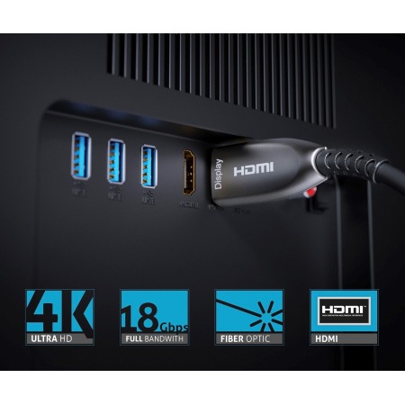Przewód HDMI Sonero X-AOC Światłowodowy High Speed HDMI 4K 18Gbps 15m OUTLET